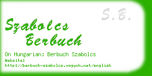 szabolcs berbuch business card